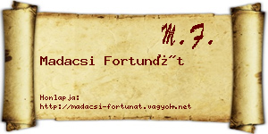 Madacsi Fortunát névjegykártya